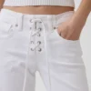 Jeans a vita bassa, lunghi e slim con lacci