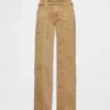 Jeans a vita bassa stile anni '90, larghi, con micro cintura