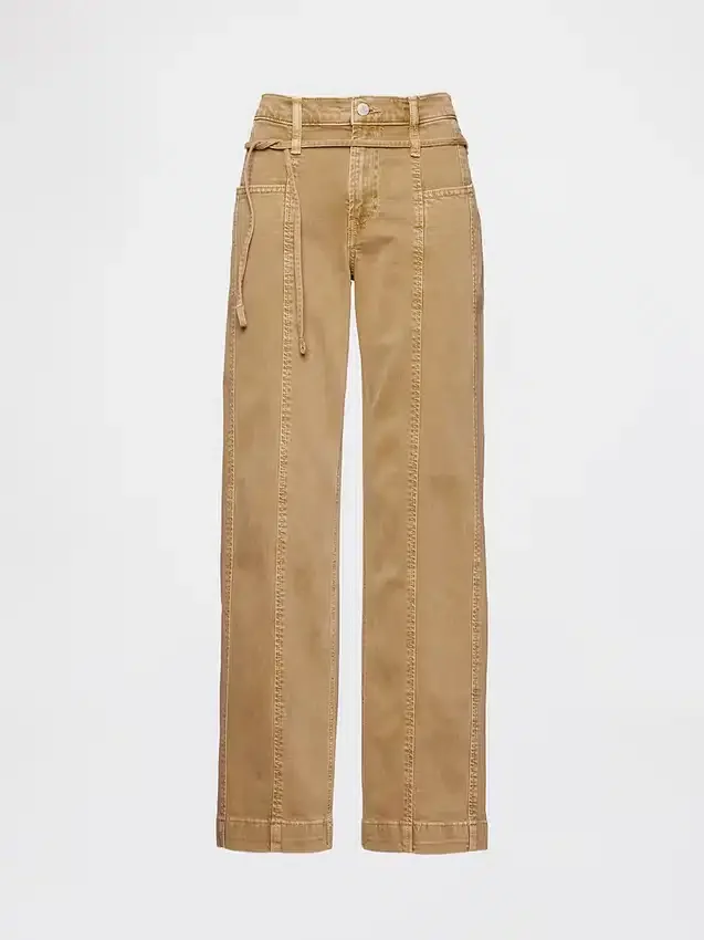 Jeans a vita bassa stile anni '90, larghi, con micro cintura