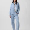 Jeans a vita bassa ultrasoft dal taglio a barilotto
