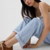 Jeans a vita bassa ultrasoft dal taglio a barilotto