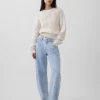 Jeans a vita bassa ultrasoft dal taglio a barilotto