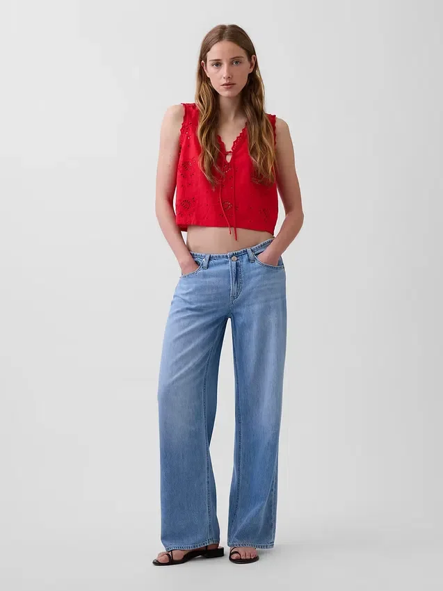 Jeans a vita bassa ultrasoft in stile anni ’90