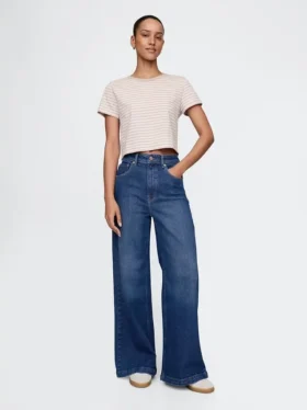 Jeans a vita extra alta e gamba larga