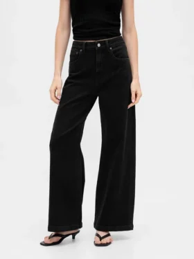 Jeans a vita extra alta e gamba larga
