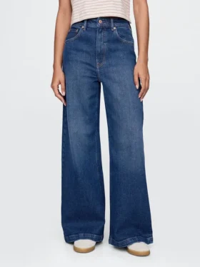 Jeans a vita extra alta e gamba larga