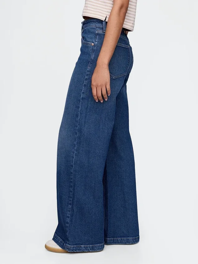 Jeans a vita extra alta e gamba larga