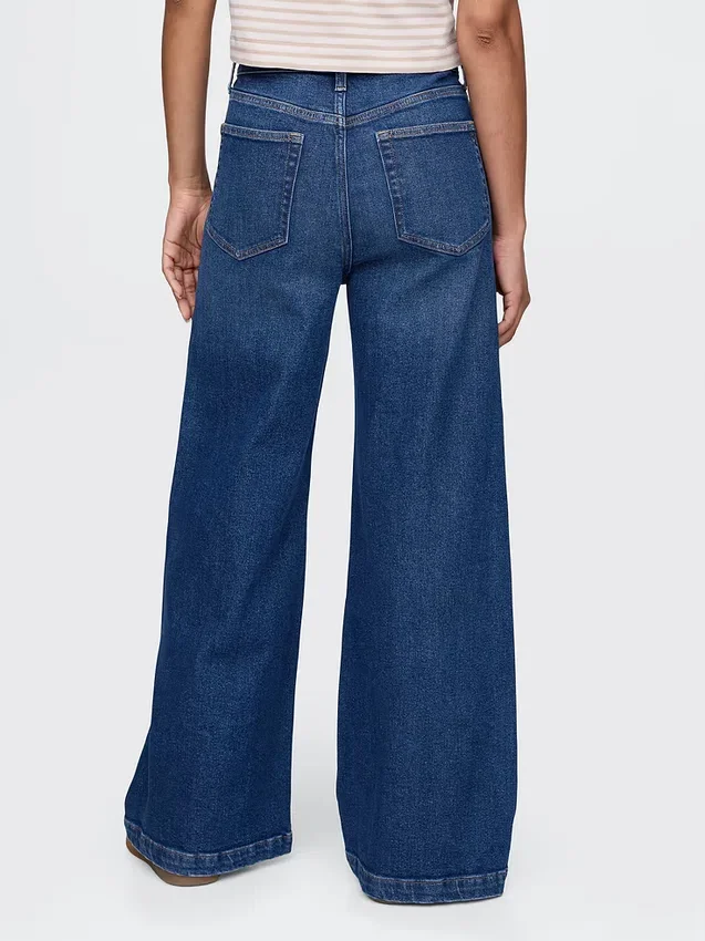 Jeans a vita extra alta e gamba larga