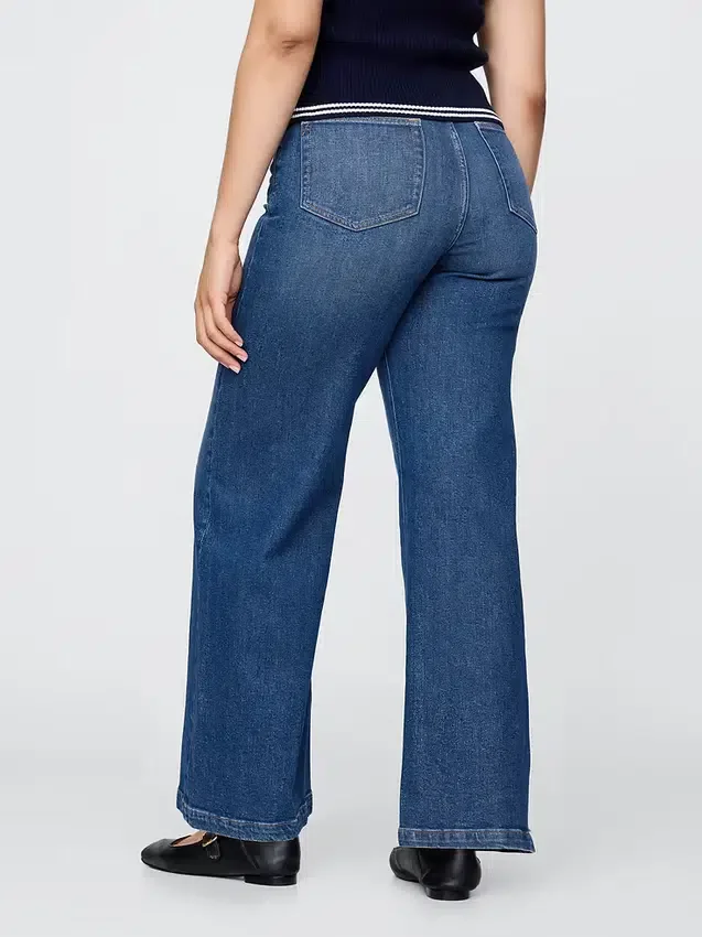 Jeans a vita extra alta e gamba larga