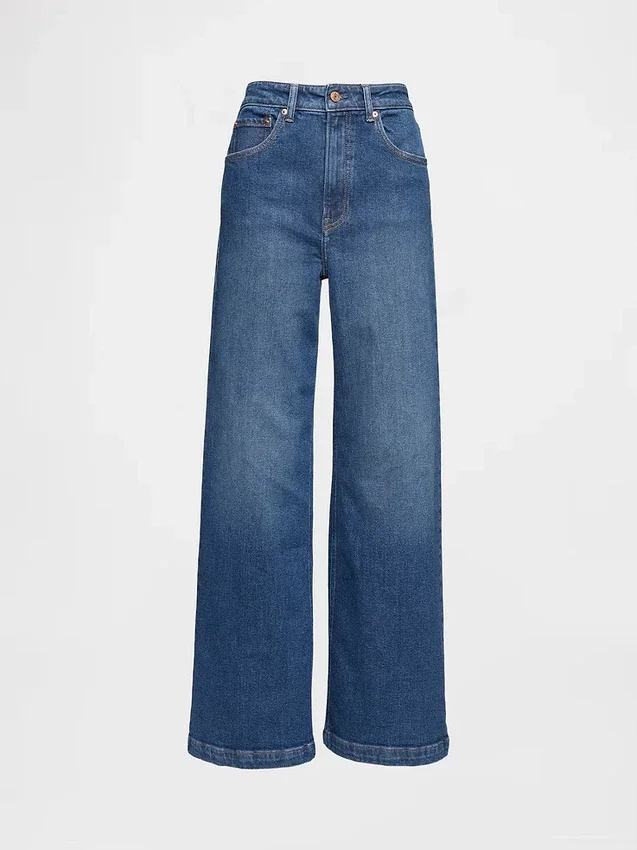 Jeans a vita extra alta e gamba larga