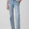 Jeans a vita media, con cuciture, dal taglio dritto e morbido