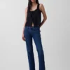 Jeans a vita media dal taglio rilassato con gamba a zampa