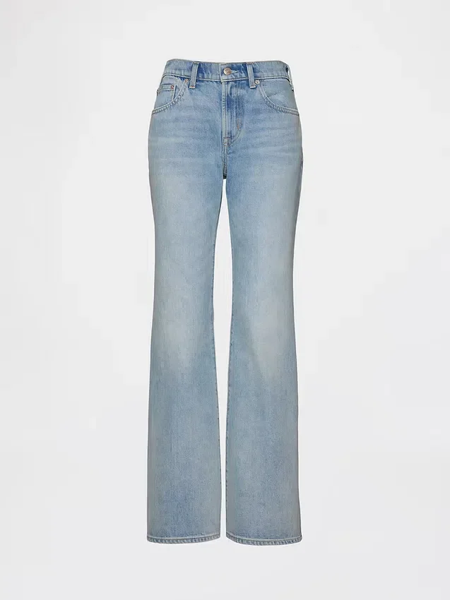 Jeans a vita media, rigidi, dal taglio rilassato e svasati