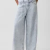 Jeans a vita media, ultra morbidi, larghi e con micro cintura