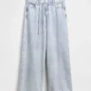 Jeans a vita media, ultra morbidi, larghi e con micro cintura