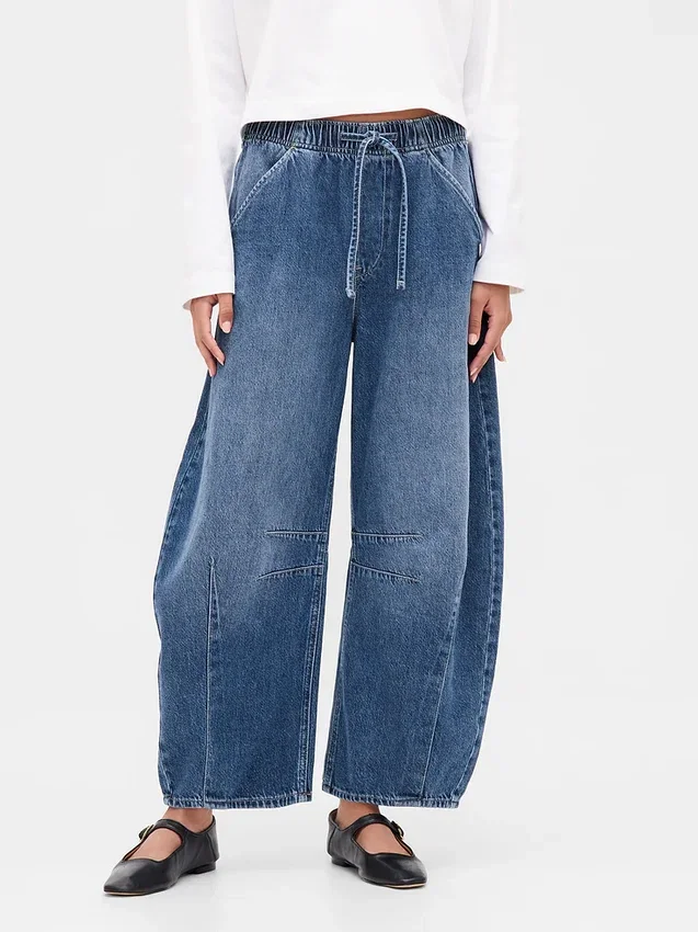 Jeans a vita media ultrasoft con taglio a ferro di cavallo