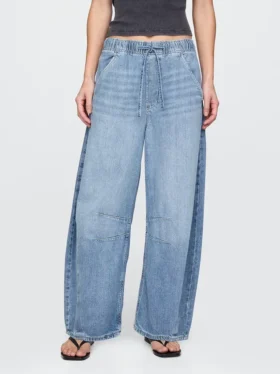 Jeans a vita media ultrasoft con taglio a ferro di cavallo