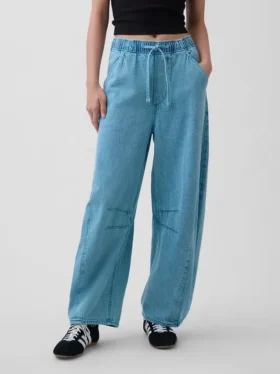 Jeans a vita media ultrasoft con taglio a ferro di cavallo