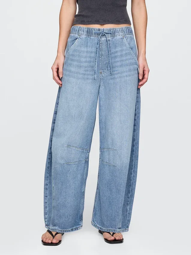 Jeans a vita media ultrasoft con taglio a ferro di cavallo