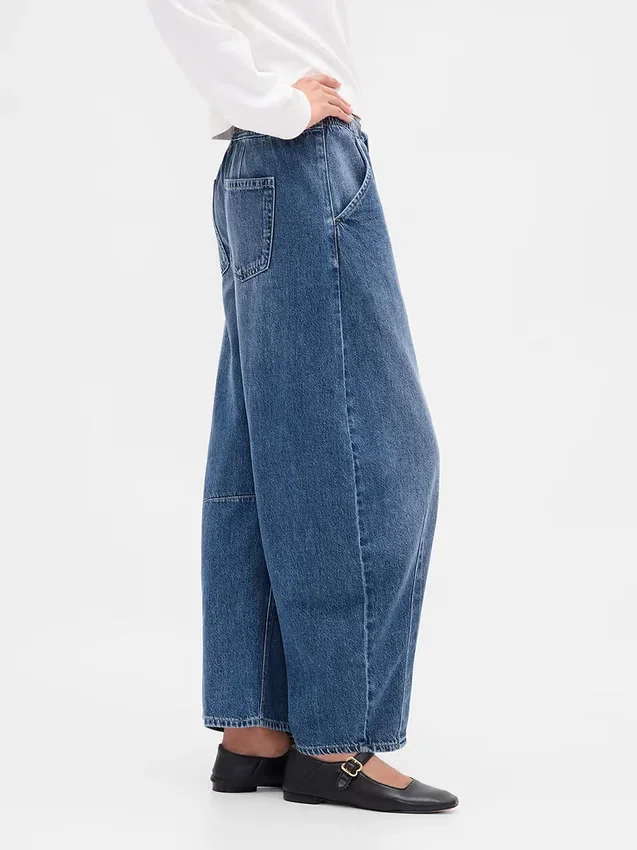 Jeans a vita media ultrasoft con taglio a ferro di cavallo