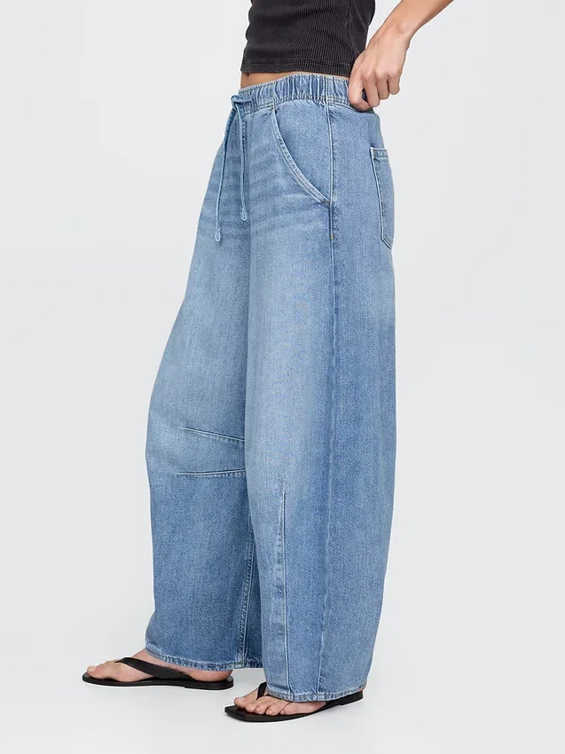 Jeans a vita media ultrasoft con taglio a ferro di cavallo