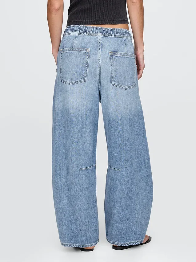 Jeans a vita media ultrasoft con taglio a ferro di cavallo