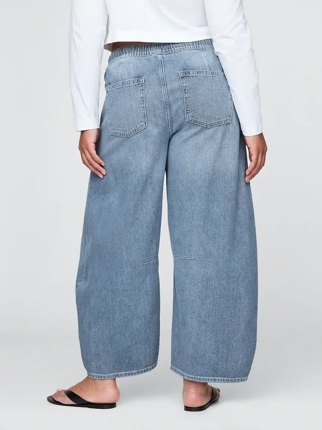 Jeans a vita media ultrasoft con taglio a ferro di cavallo
