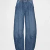 Jeans a vita media ultrasoft con taglio a ferro di cavallo