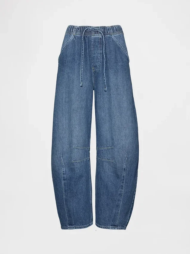 Jeans a vita media ultrasoft con taglio a ferro di cavallo