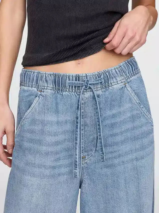 Jeans a vita media ultrasoft con taglio a ferro di cavallo