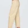 Jeans a zampa alta a righe color cachi