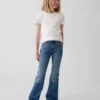 Jeans a zampa anni '70 a vita alta per bambini