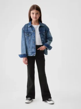 Jeans a zampa anni '70 a vita alta per bambini