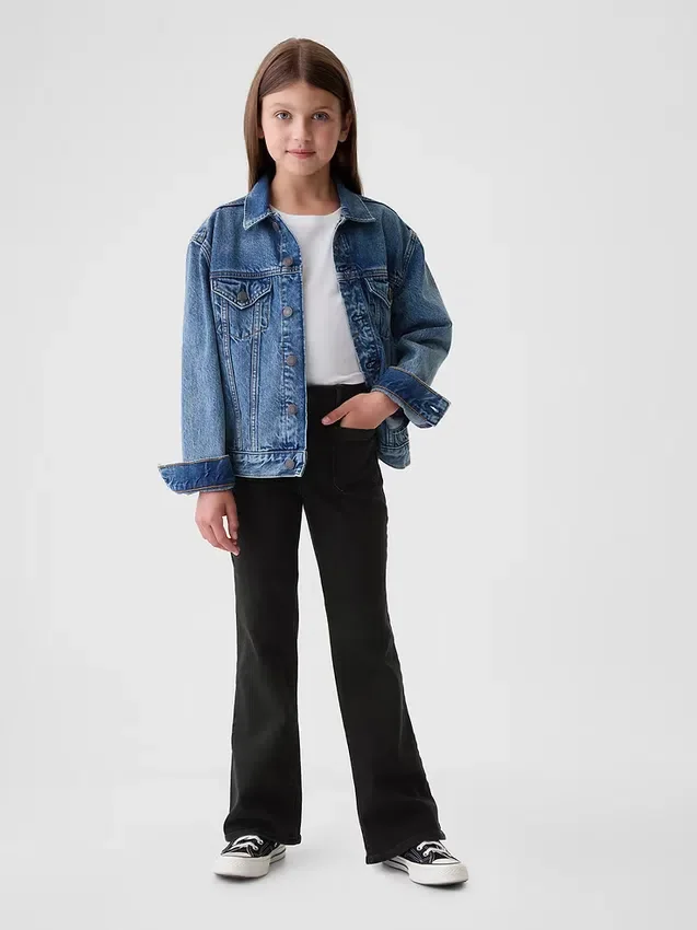 Jeans a zampa anni '70 a vita alta per bambini