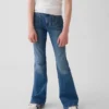 Jeans a zampa anni '70 a vita alta per bambini