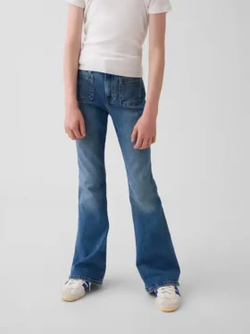 Jeans a zampa anni ’70 a vita alta per bambini