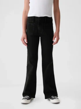Jeans a zampa anni ’70 a vita alta per bambini