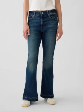 Jeans a zampa anni ’70 a vita alta per bambini