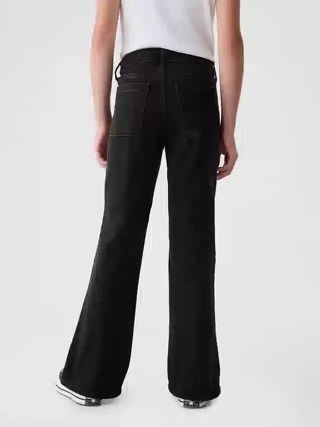 Jeans a zampa anni '70 a vita alta per bambini