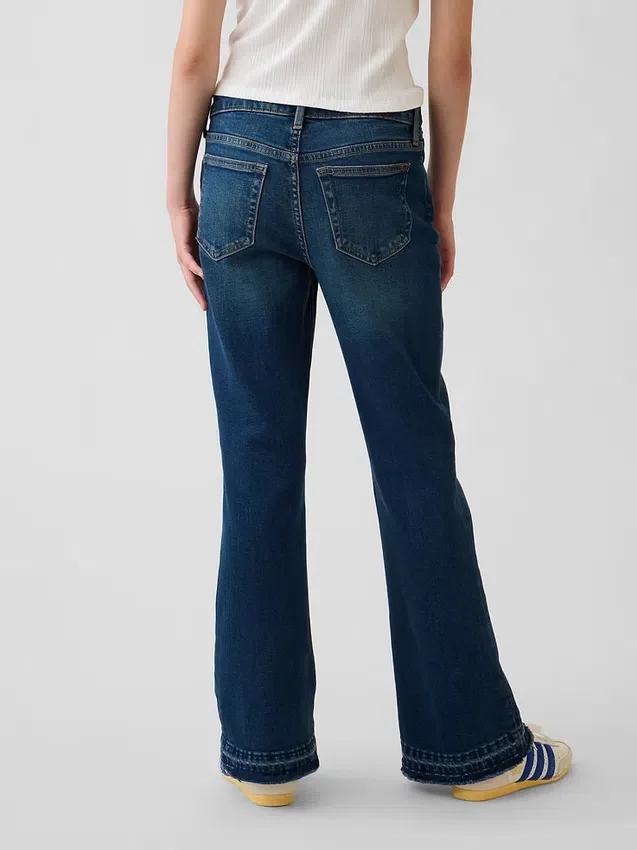 Jeans a zampa anni '70 a vita alta per bambini
