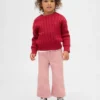 Jeans a zampa con fiocco in velluto per neonato & bebè