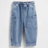 Jeans a zampa d’elefante in maglia per neonato & bebè
