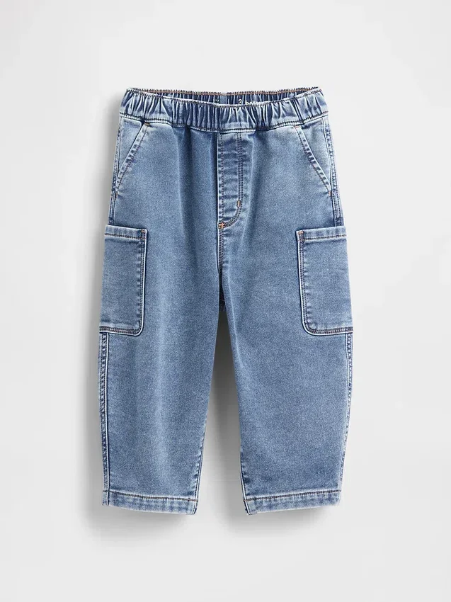 Jeans a zampa d’elefante in maglia per neonato & bebè