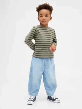 Jeans a zampa d’elefante senza bottoni per neonato & bebè