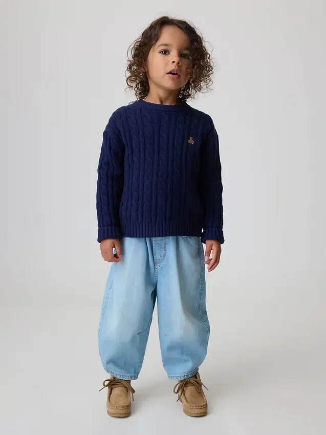 Jeans a zampa d’elefante senza bottoni per neonato & bebè