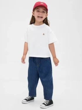 Jeans a zampa d’elefante senza bottoni per neonato & bebè