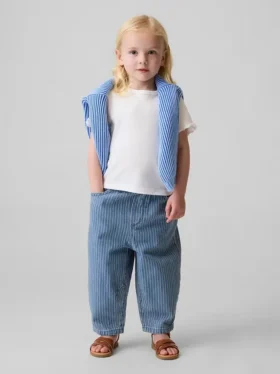 Jeans a zampa d’elefante senza bottoni per neonato & bebè