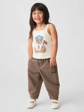 Jeans a zampa di elefante con tasche a forma di orsetto per neonato & bebè