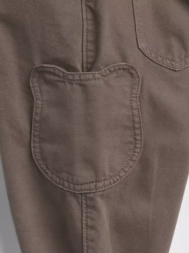 Jeans a zampa di elefante con tasche a forma di orsetto per neonato & bebè