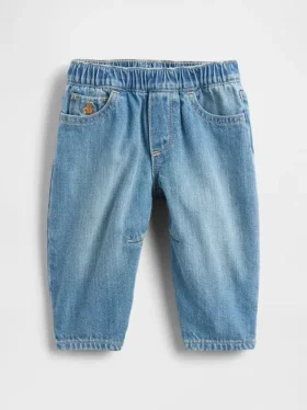Jeans a zampa per neonati con chiusura a elastico